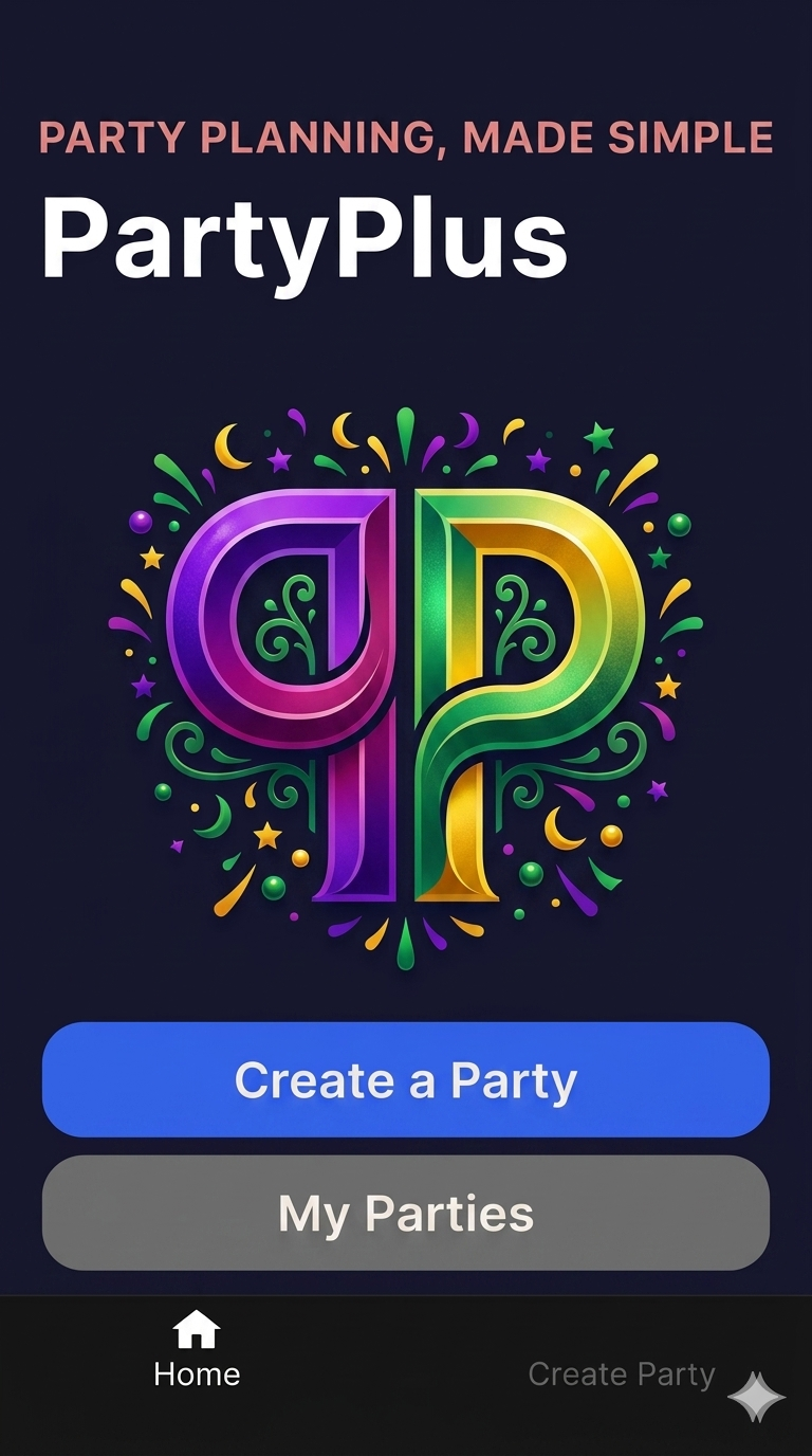 PartyPlus create a party screen